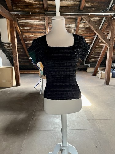Plissiertes shirt schwarz - plissiertes, t-shirt