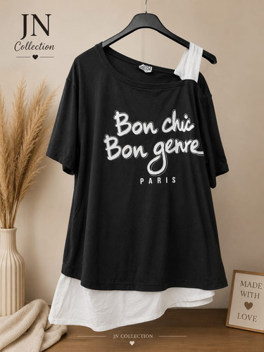 Damen baumwoll shirt - shirt, schwarz